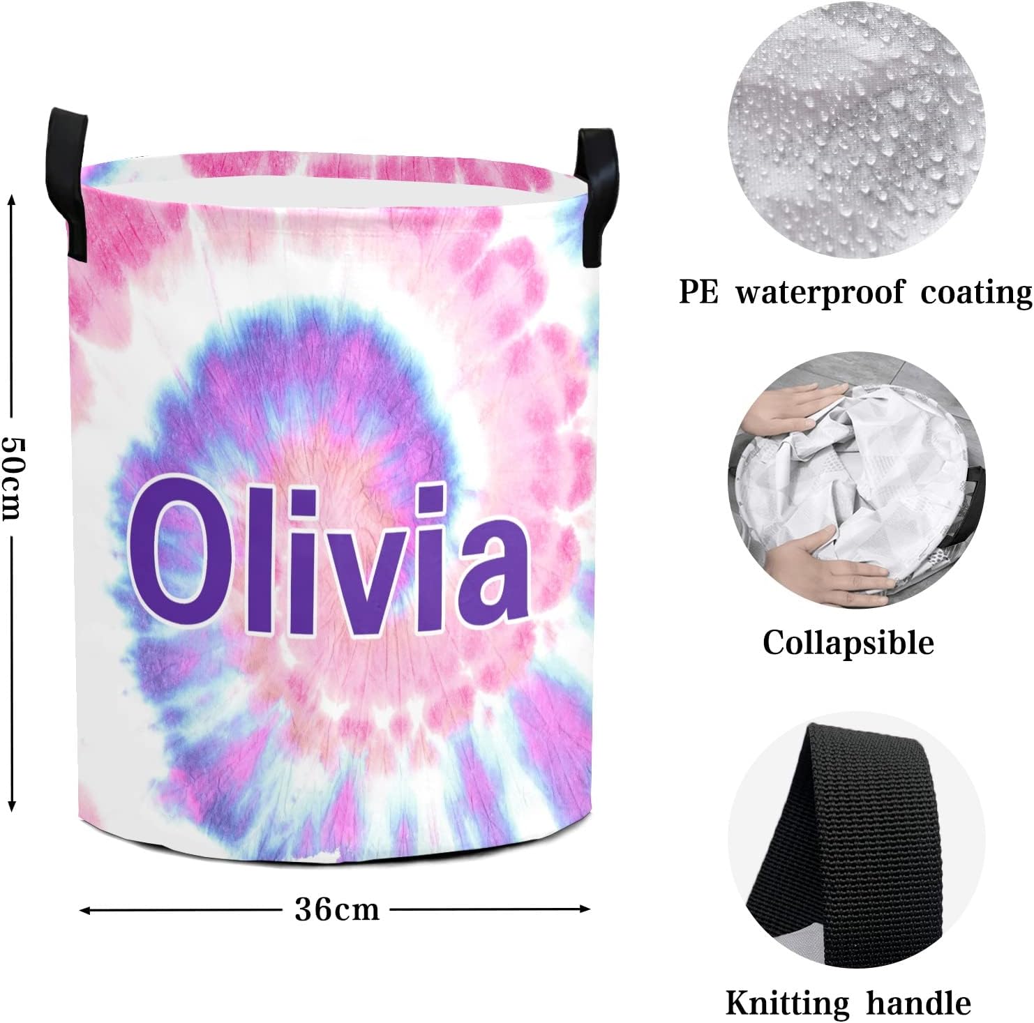 Custom Baby Laundry Basket Personalized Basket for Kids Laundry Hamper Personalized Collapsible Laundry Hamper Dirty Clothes Storage Basket with Handle for Bedroom (Color 19)