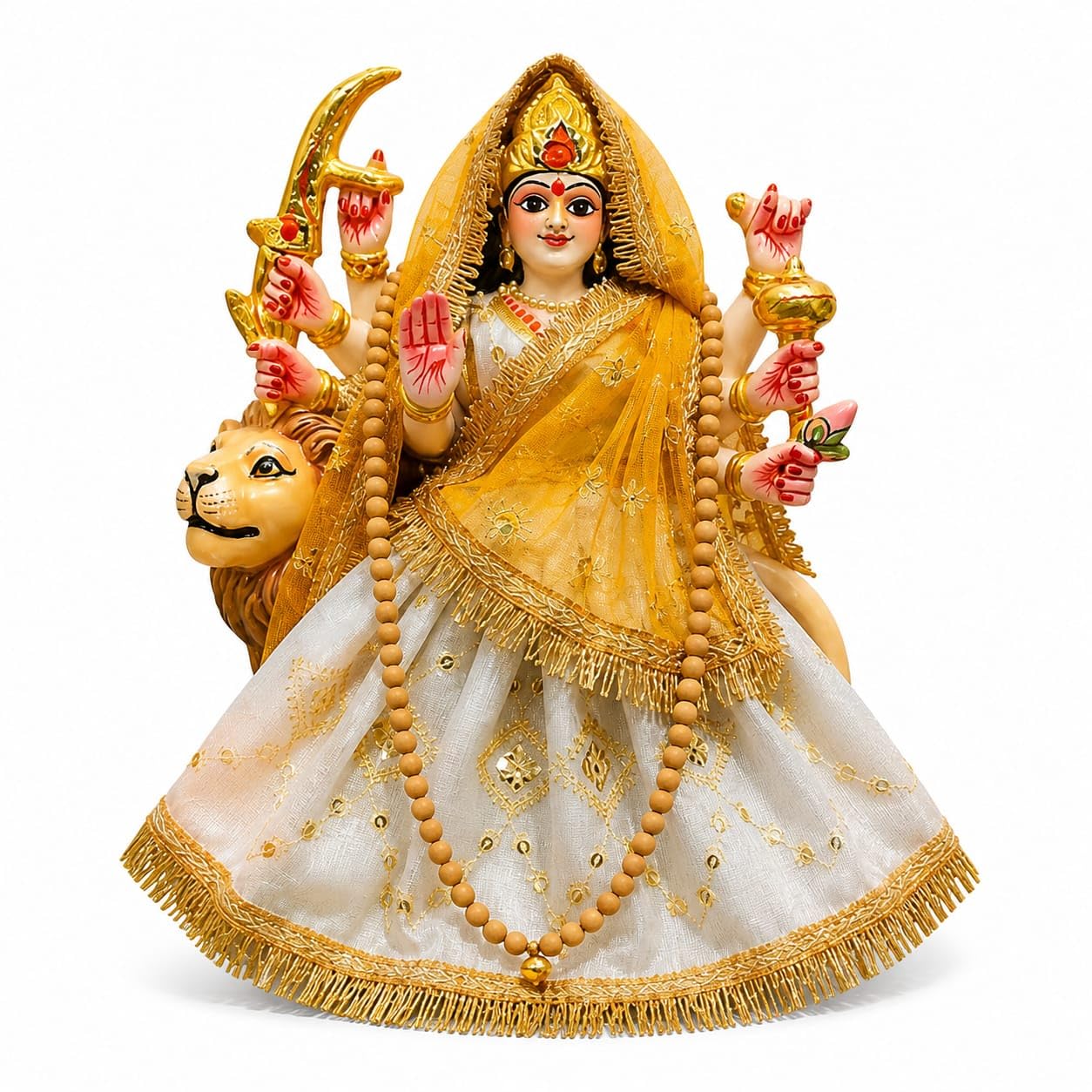 “MATA Rani Poshak for Navratri | Designer MATA Ki Chunri Dress | Fancy Devi Dress for Murti Idol | Maa Durga vastra/Lehenga Patka Devi Maa | Mandir Shringar MATA Rani Dress Set ”-image-20