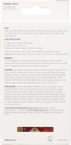 Miniatura 10 de KISS Uñas a presión con clase, pegamento para uñas incluido, 'Be-you-tiful', beige, tamaño largo, forma de ataúd, incluye 28 uñas, 0.07 oz de