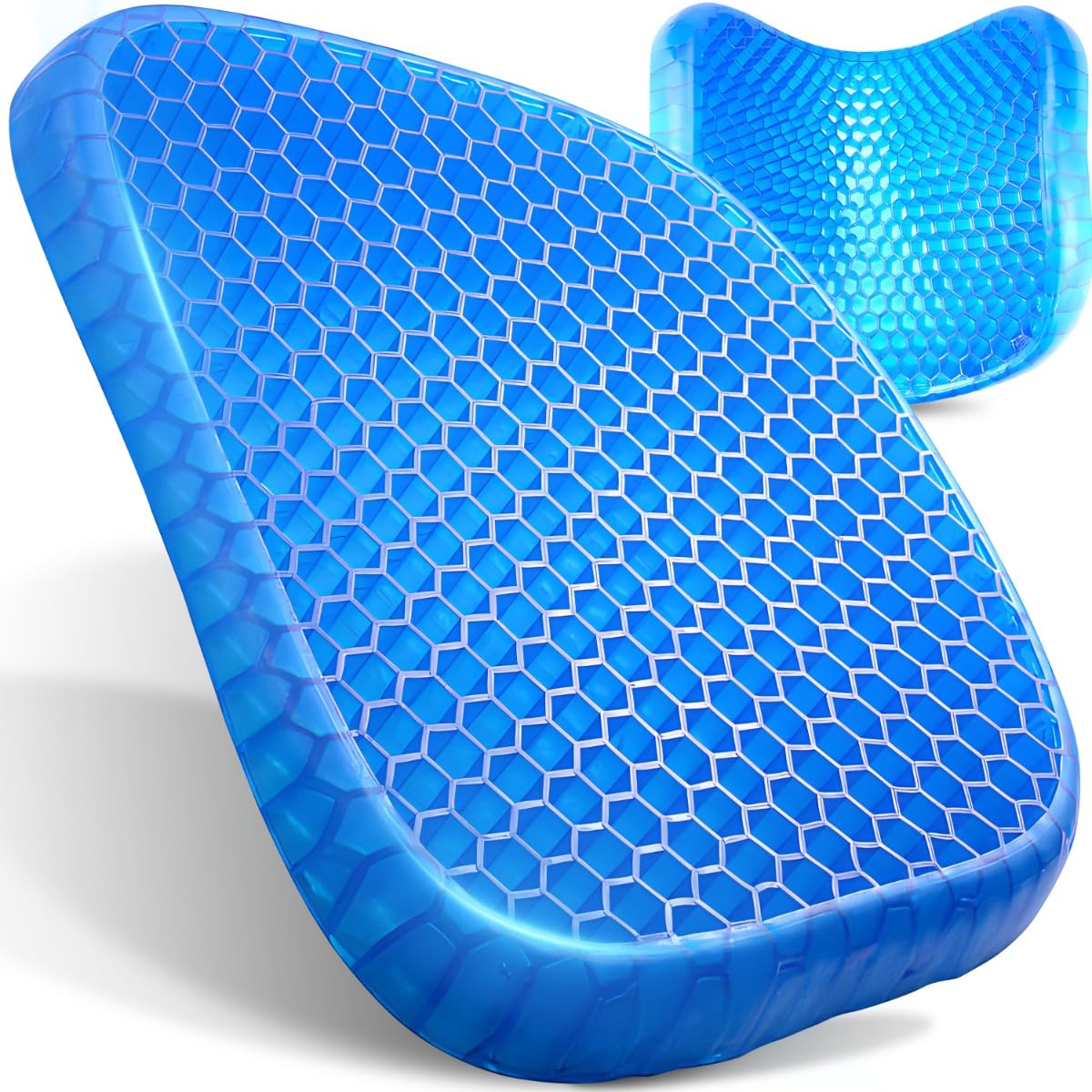 Retoo Cojin Coxis Gel, Cojín De Asiento De Gel, Cojin Antiescaras para Silla con Funda Antideslizante, Cojín Transpirable, Multifunción De Alta Recuperación Desenfundable y Transpirable