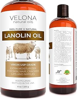 Lanolin Oil USP Grade by Velona - 8 oz | 100% Pure and Natural Carrier Oil | Refined, Cold pressed | Skin, Hair, Body & Fa...