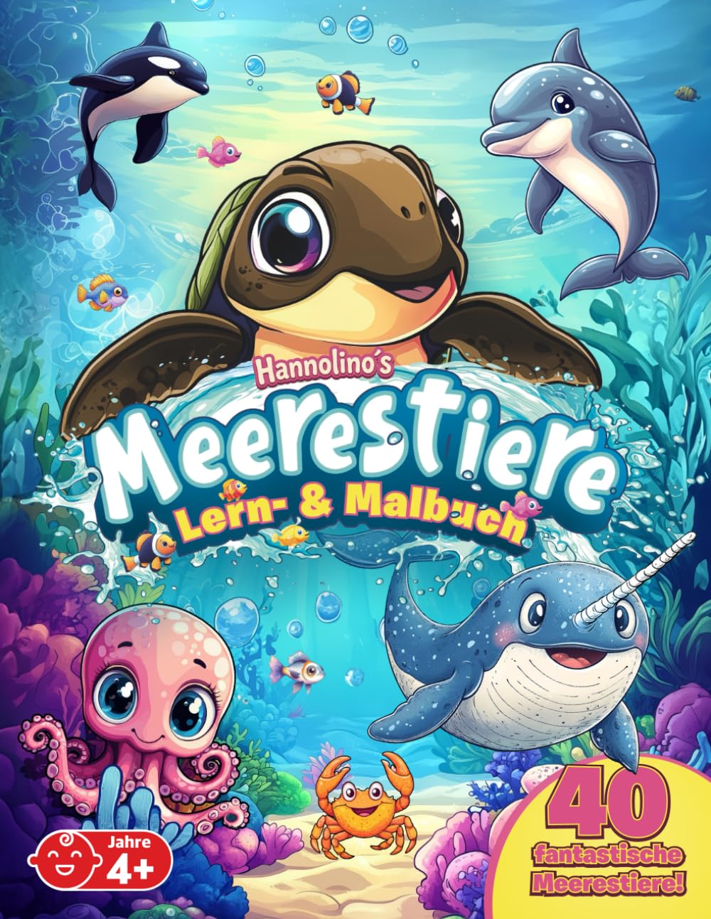 Meerestiere: Lern- und Malbuch