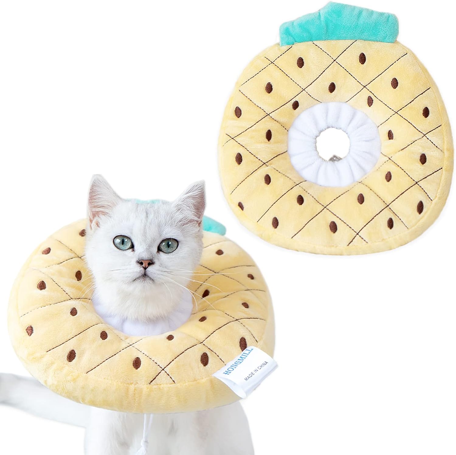 cat licking cone collar