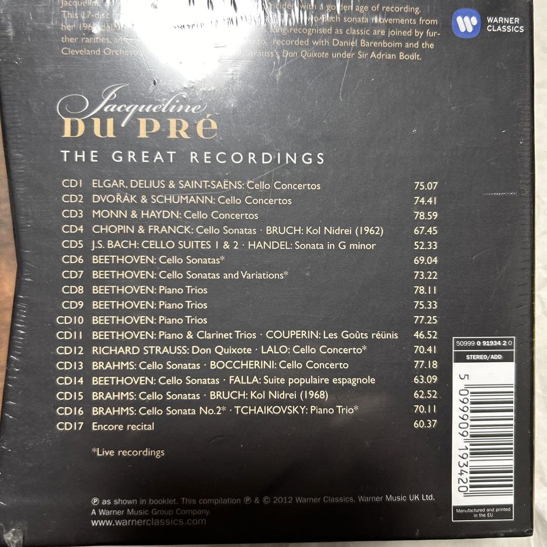 Amazon.co.jp: Du Pre The Great Recording チェロ全