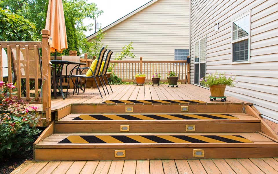 Anti Slip Grip Tape for Stairs 4Inch x 60Ft Non-Slip Strips Non Skid Safety Tape for Outdoor/Indoor Steps, Stairs, Traction Tread Staircases, Boats (Black/Yellow) - Image 8