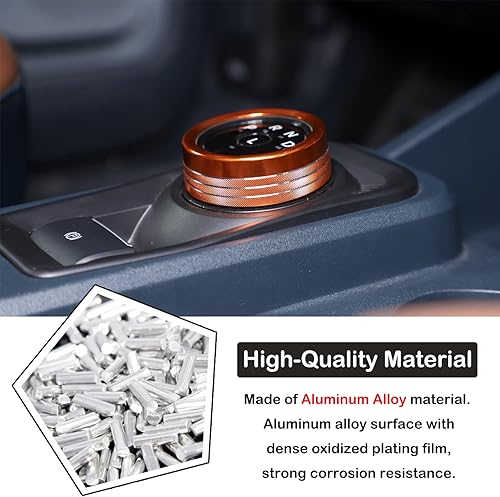 Miniatura 10 de Cubierta de anillo de botón de palanca de cambios de automóvil compatible con Ford Maverick 2022 2023, cubierta de anillo para palanca de cambios de