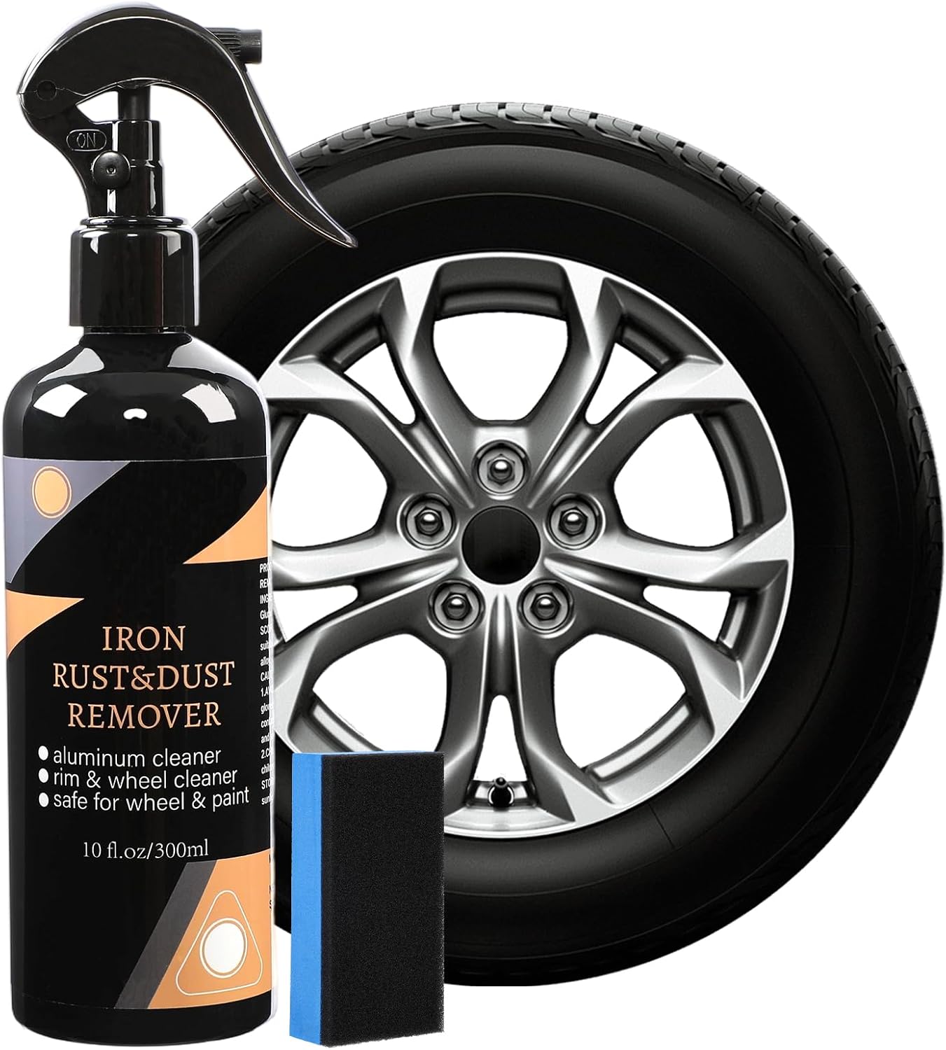 Rim & Wheel Cleaner Spray, Iron Rust & DUST Remover, Purple Color Changing Iron Remover, Brake Dust & Rust Cleaner for Most Wheels, Aluminum Safe, 10 fl oz