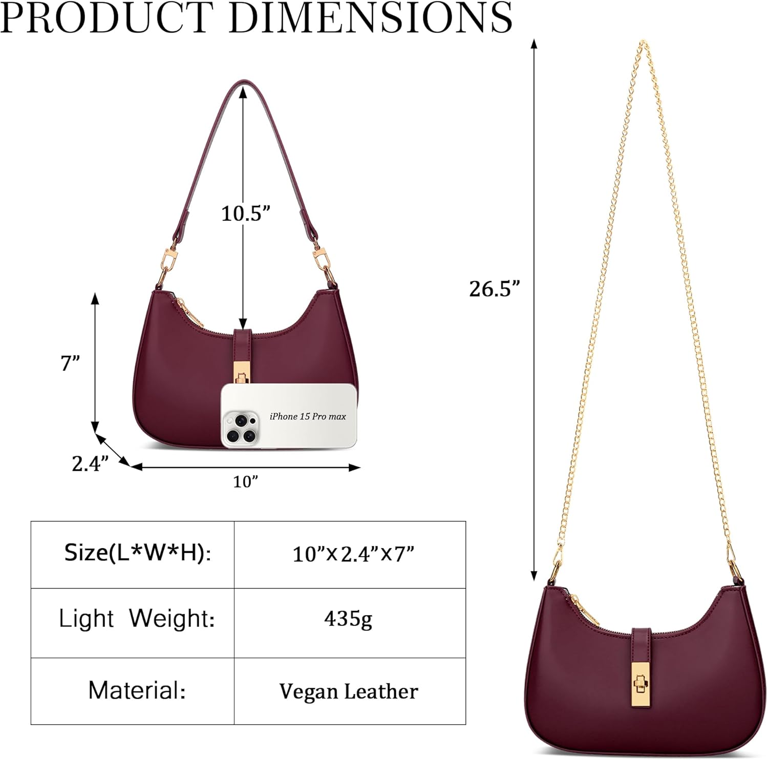 KKXIU Shoulder Bag for Women Cute Hobo Handbag and Vegan Leather Retro Small Clutch Purse with Zipper - Image 7