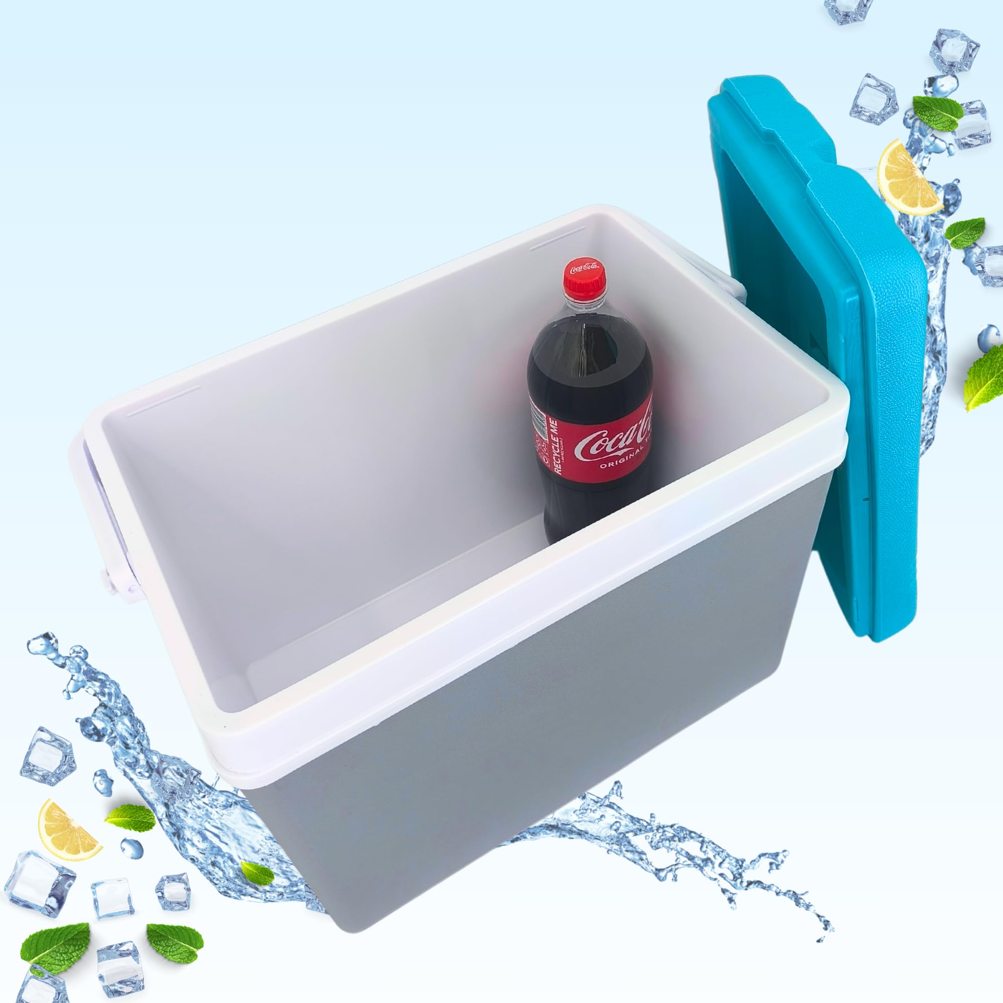 Glacière passive 35 l – Boîte isotherme portable sans électricité – Boîte de camping pour voiture, pique-nique et plage – Coffre à glace compact avec couvercle Kamai Coolbox