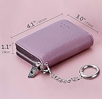 Vista 147 de FurArt - Cartera para tarjetas de crédito, soporte para tarjetas con cremallera para hombres y mujeres, bloqueo RFID, cartera con llavero