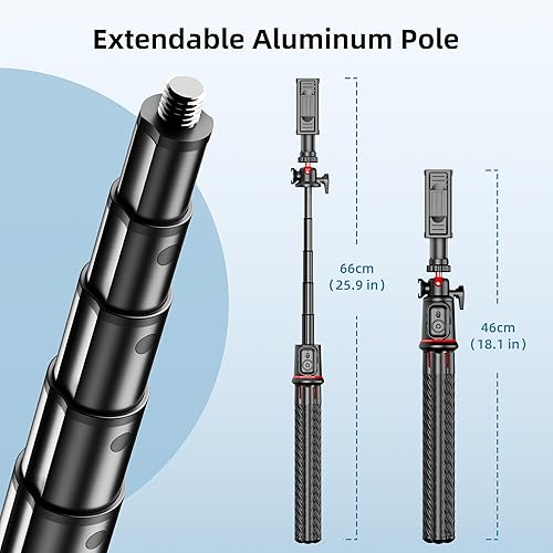 Miniatura 6 de Trípode para iPhone, trípode flexible para cámara extensible para teléfono celular, con control remoto inalámbrico, rotación de 360, trípode de