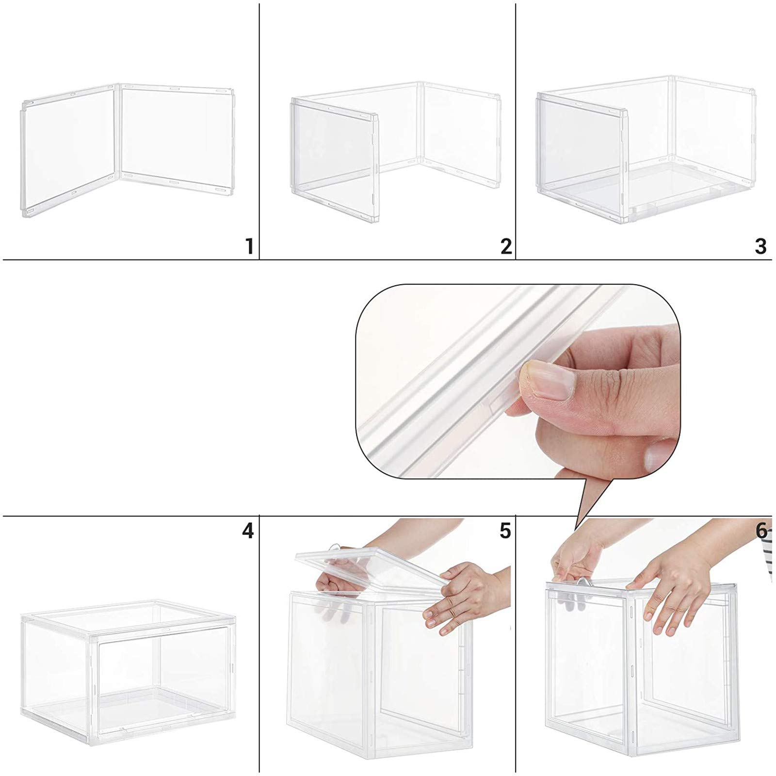 Scatole Da Scarpe,Cassa A Cassetto Trasparente Ispessita Scatole Da Scarpe In Plastica Impilabile Box Organizzatore Di Scarpe Shoebox Caja Organizador (Transparent,3 Pcs)