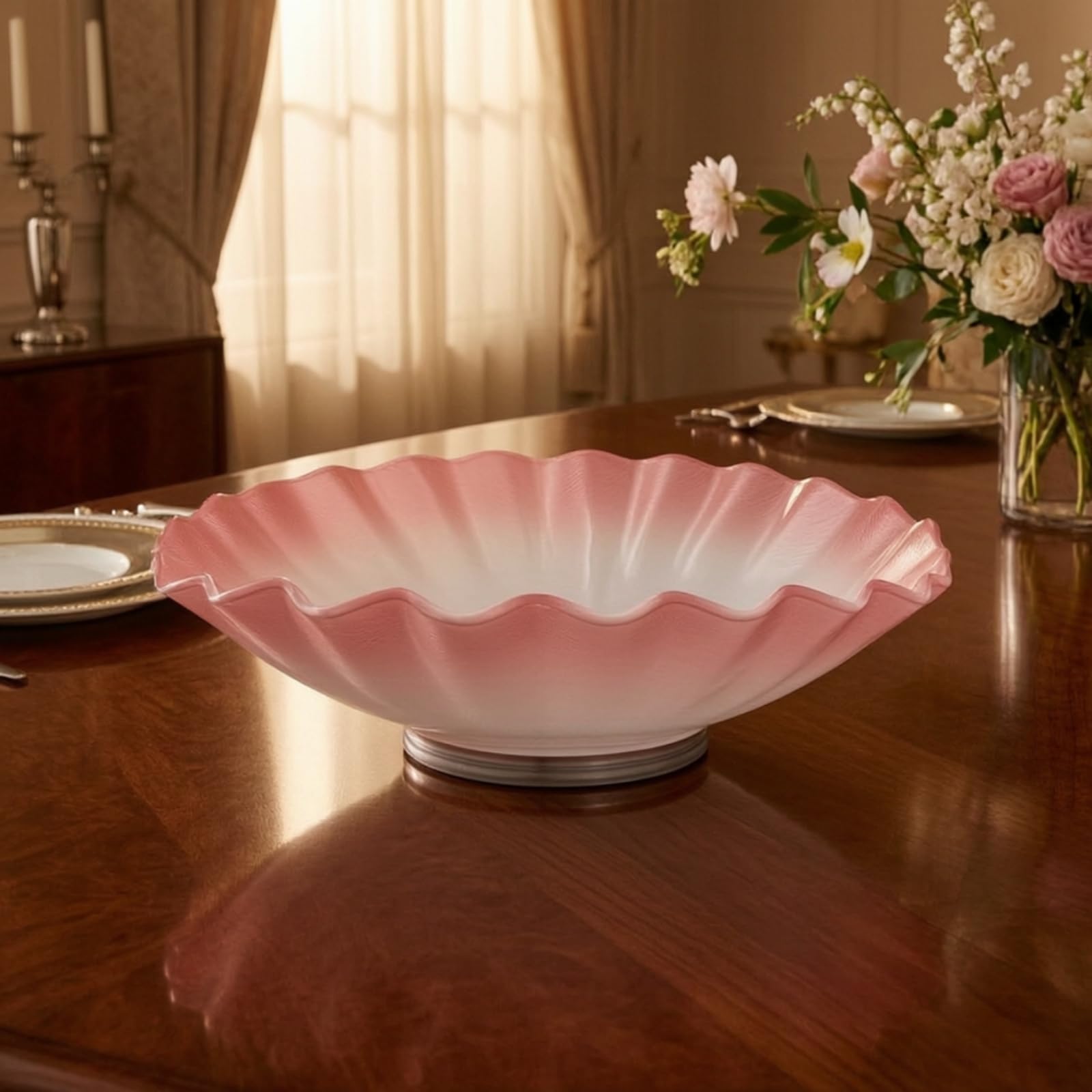 Colcolo Plat En Verre avec Bord Vague
