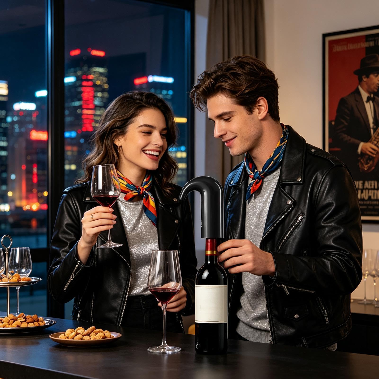 Aérateur-verseur de vin électrique Affichage de Température Distributeur à