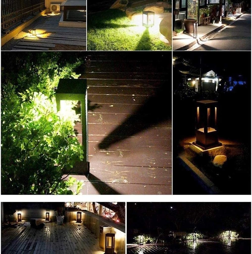 Garden Lawn LED Nordic Black Die-cast Aluminum Rust Exterior Column Lantern Swimming Pool Decor Outdoor Floor Lighting Waterproof Pillar Lamp