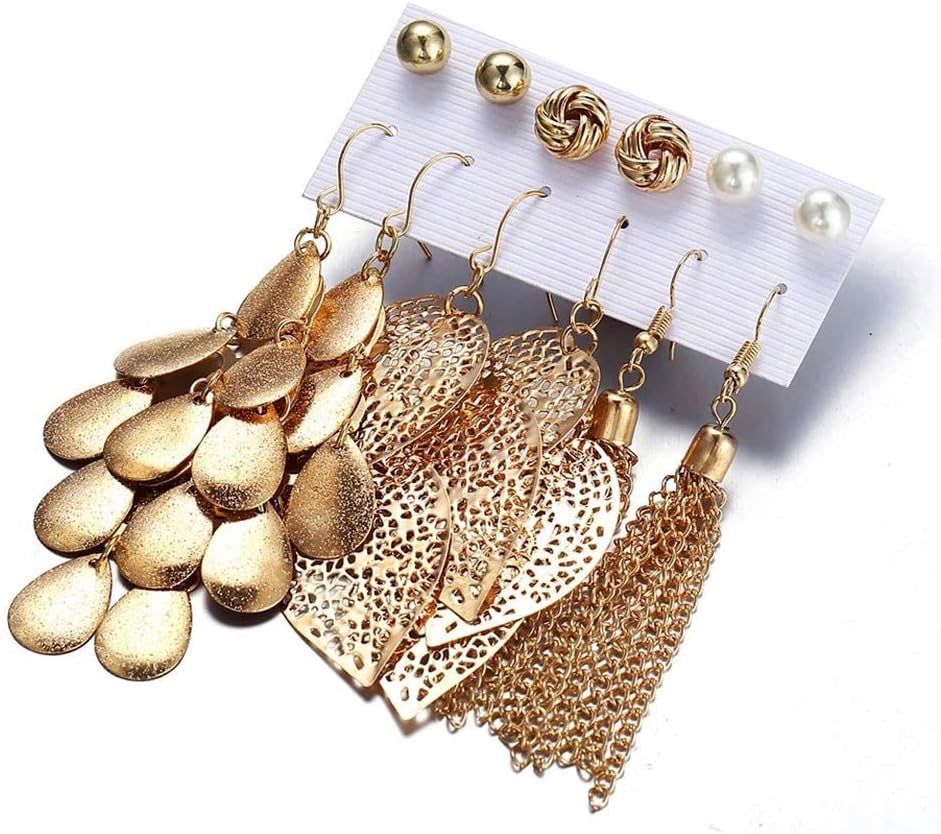 Latest Stylish Combo Design Metal Earrings for Women and Girls