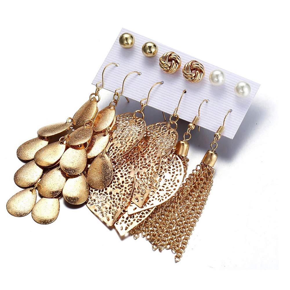 Shining Diva Fashion Latest Stylish Combo Design Metal Earrings for Women and Girls