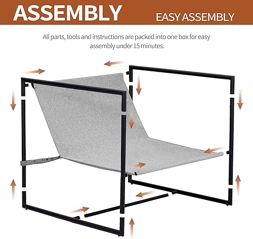 Miniatura 2 de DURASPACE Silla decorativa moderna de mediados de siglo, silla con brazo enmarcado de metal con cojín de cintura, sillas de lectura para sala de