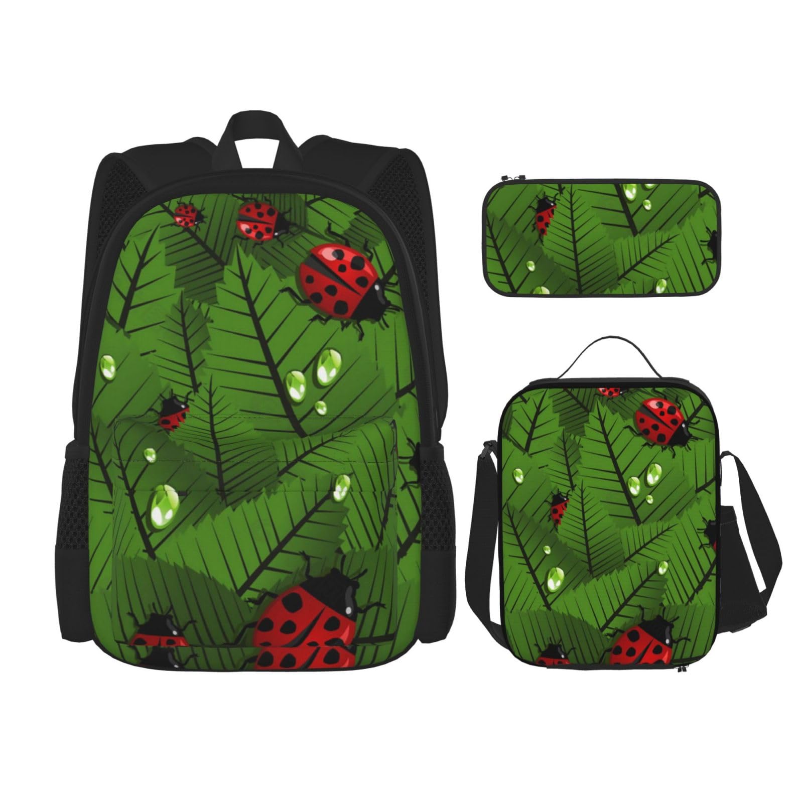 Petoskey Stone Schulbücher-Set mit Lunchtasche, Federmäppchen, Reise, Laptop, Rucksack, Schultasche, 3-teiliges Set