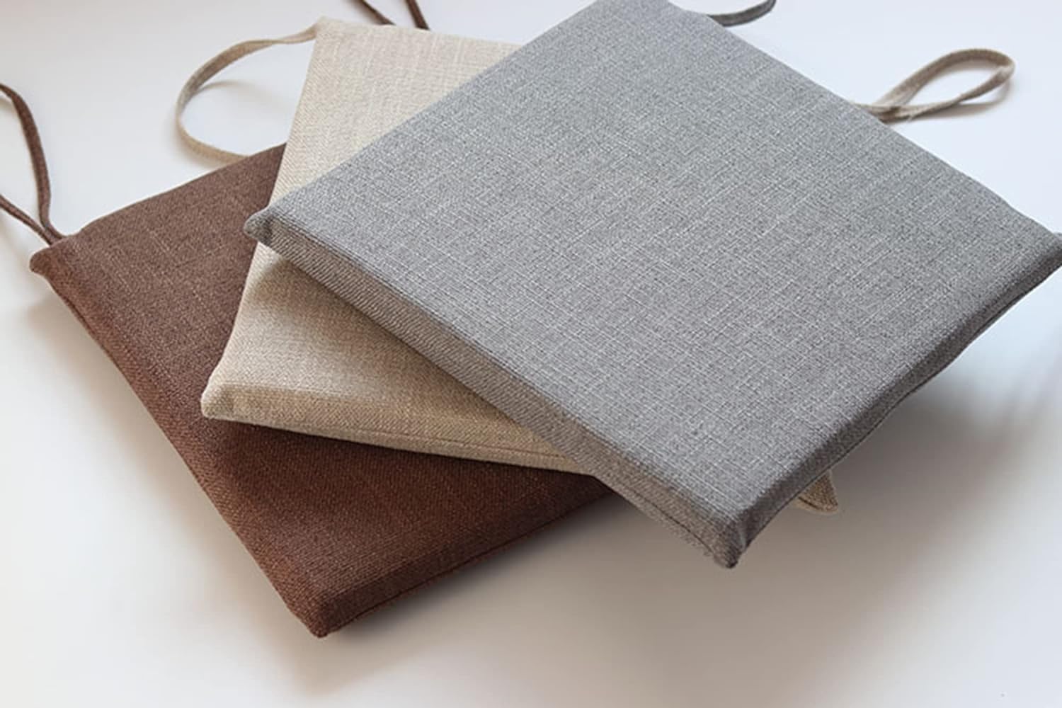 Lot de 4 coussins carrés antidérapants 40 x 40/45 x 45/50 x 50 cm en coton doux et lin avec attaches pour une utilisation en intérieur et en extérieur (couleur : 2#)