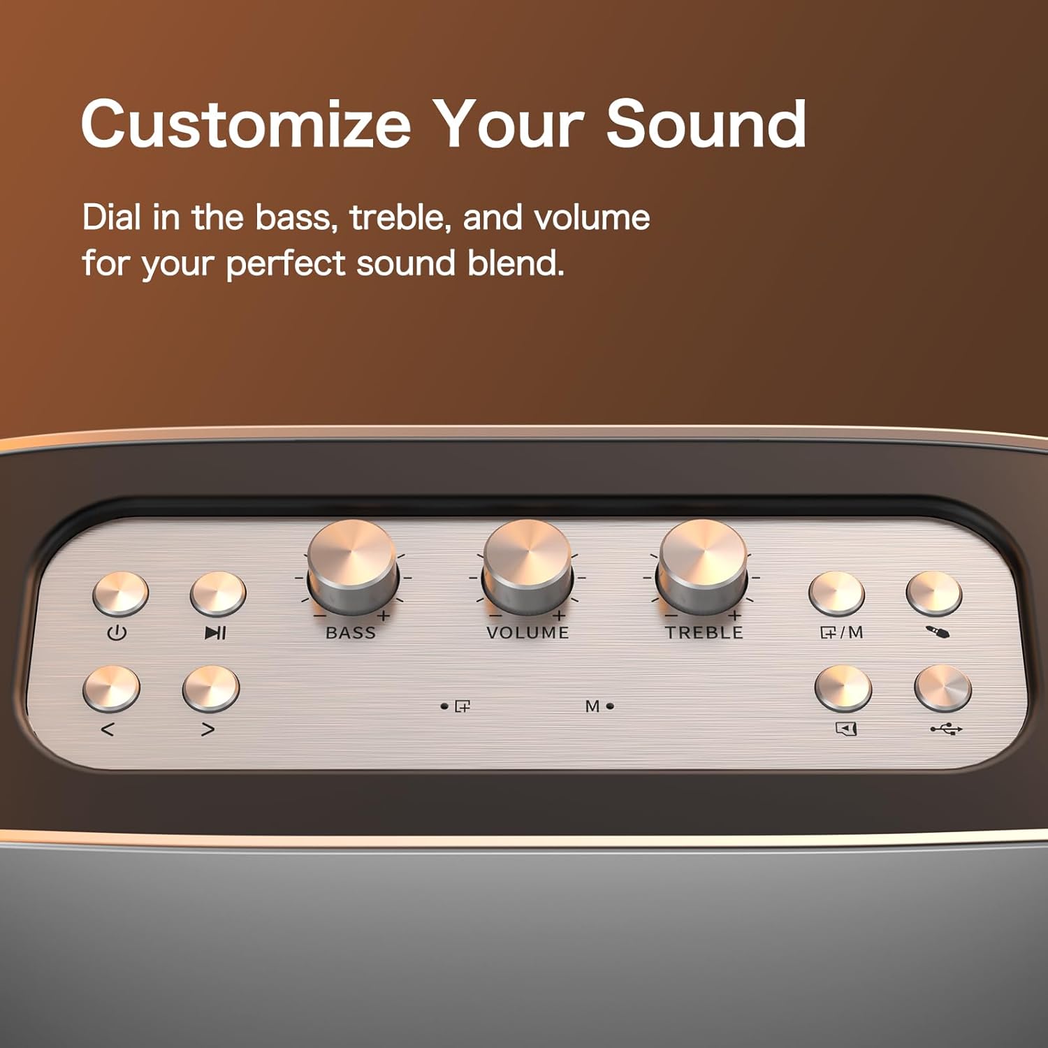 Side view of DOSS SoundBox H100 showing input ports