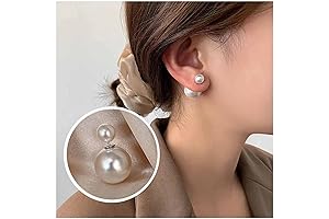 Vintage Front Back Double Sides Pearl Earrings