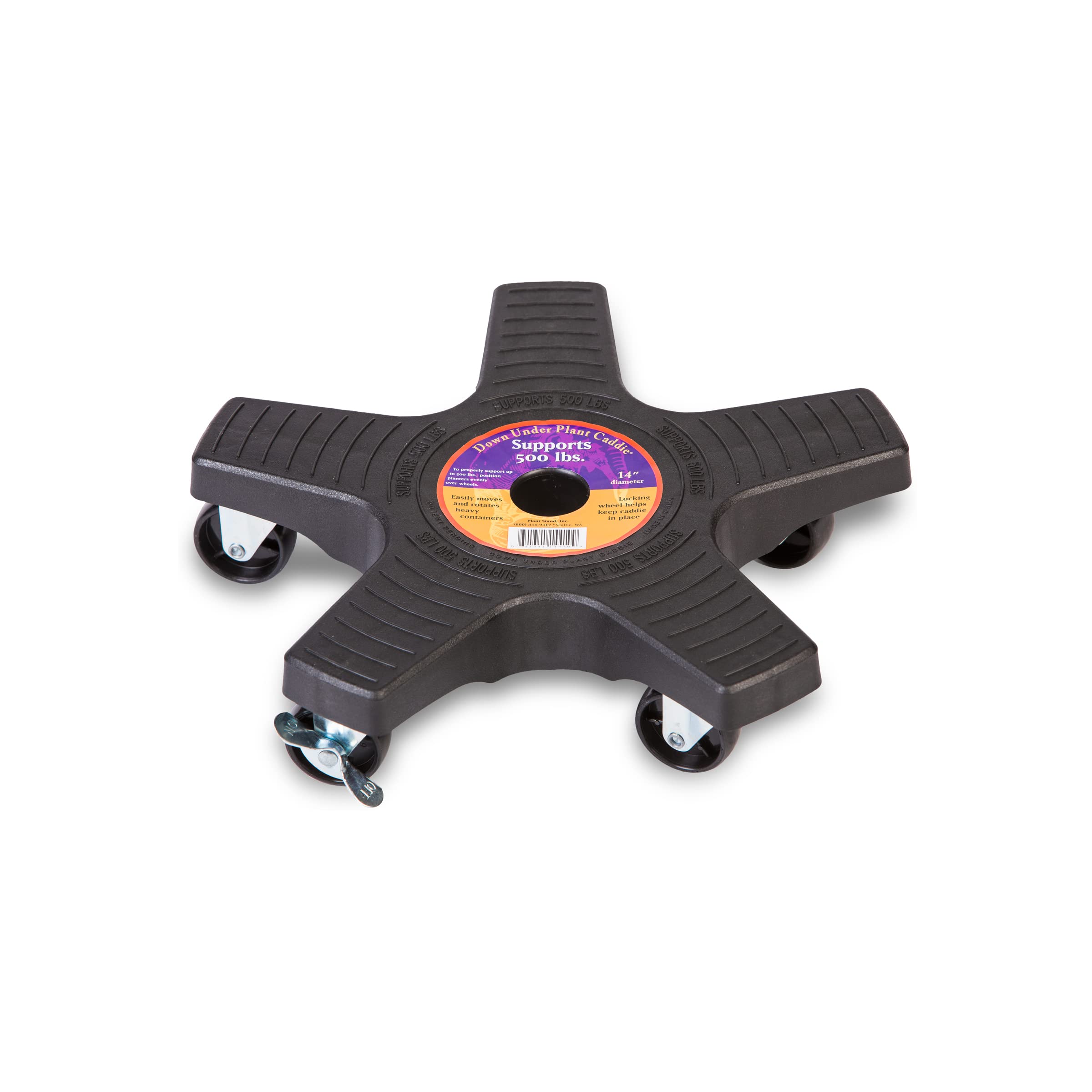 Bosmere Caddie Down Under Heavy Duty Plant Stand with Wheels, 500 lb Capacity, 14", Charcoal