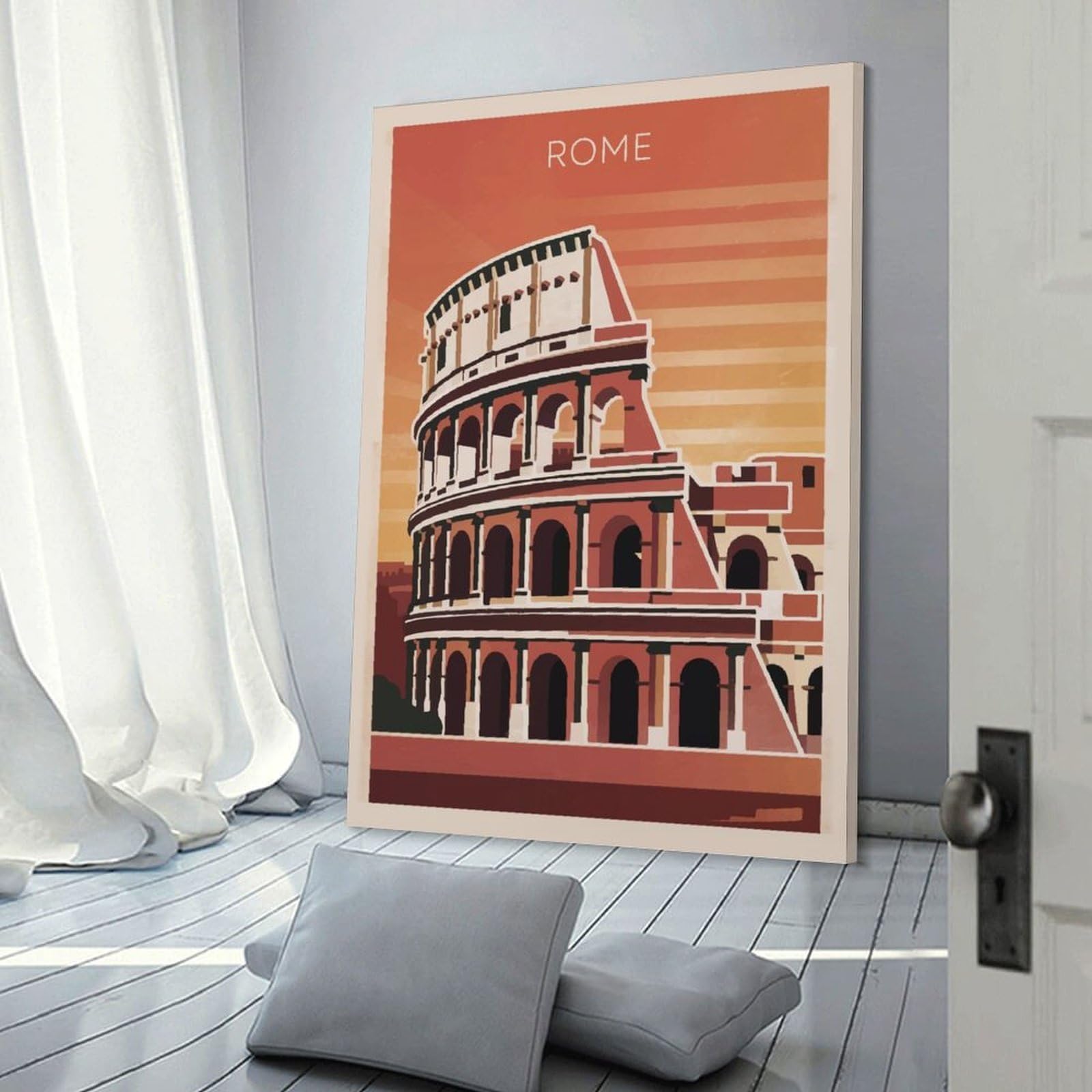 Junmoney Rome Colosseum Home Decor Wall Art, 24x36inch(60x90cm), for Apartment Walls, Studios Or Work Areas, Decorative Canvas Decor for Home Updates