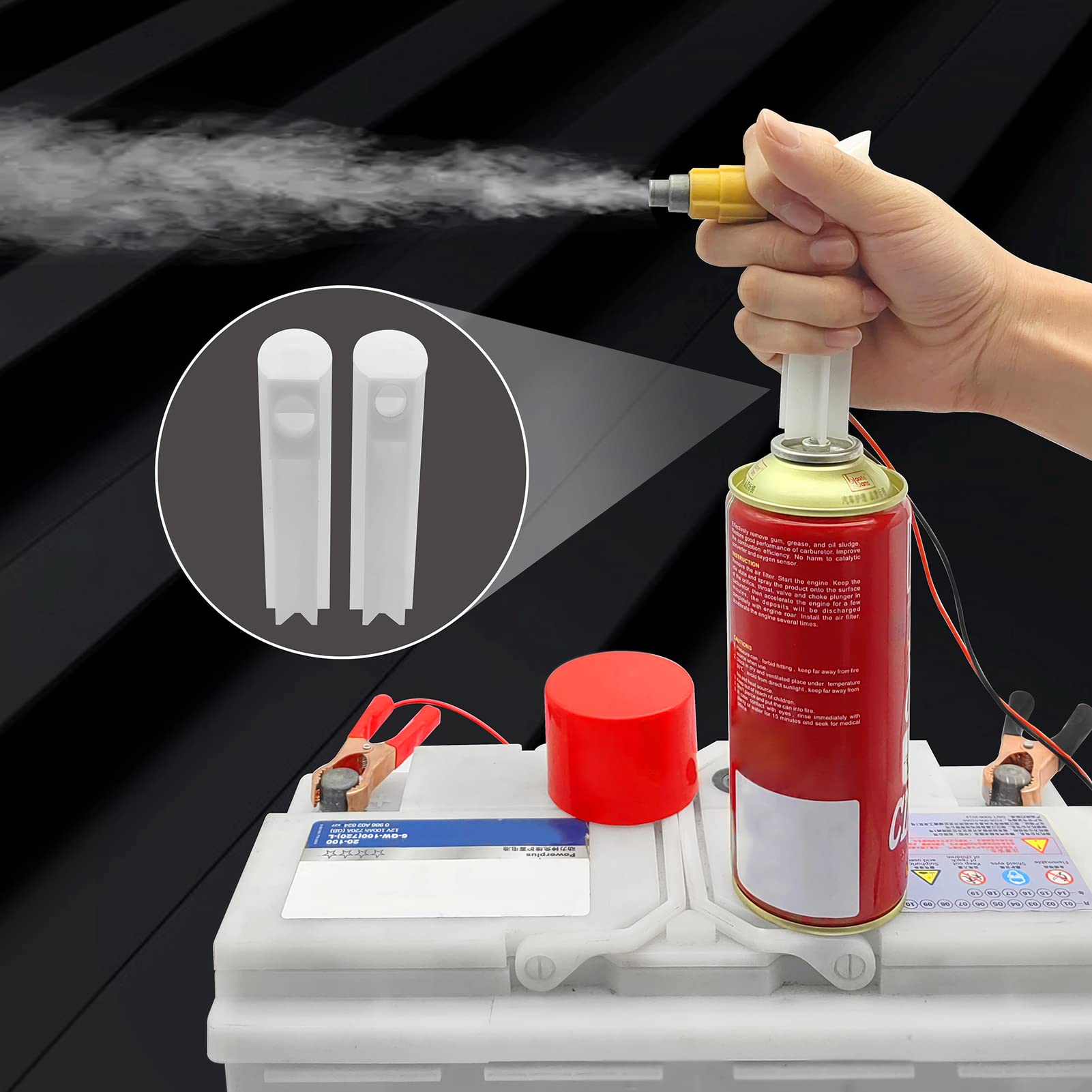 Shkalacar Tester per iniettori di Carburante e Adattatore per la diagnosi Pulizia degli iniettori Kit di Attrezzi per la Pulizia Fai-da-Te Protezione da cortocircuito commutabile 12V/5V