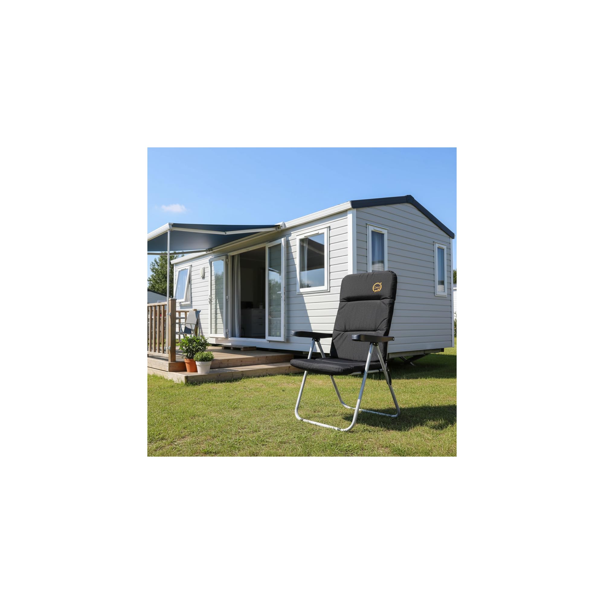 O'Camp Fauteuil de Camping Confort Pliable Multipositions - Dimensions : 70 x 62 x 105 cm