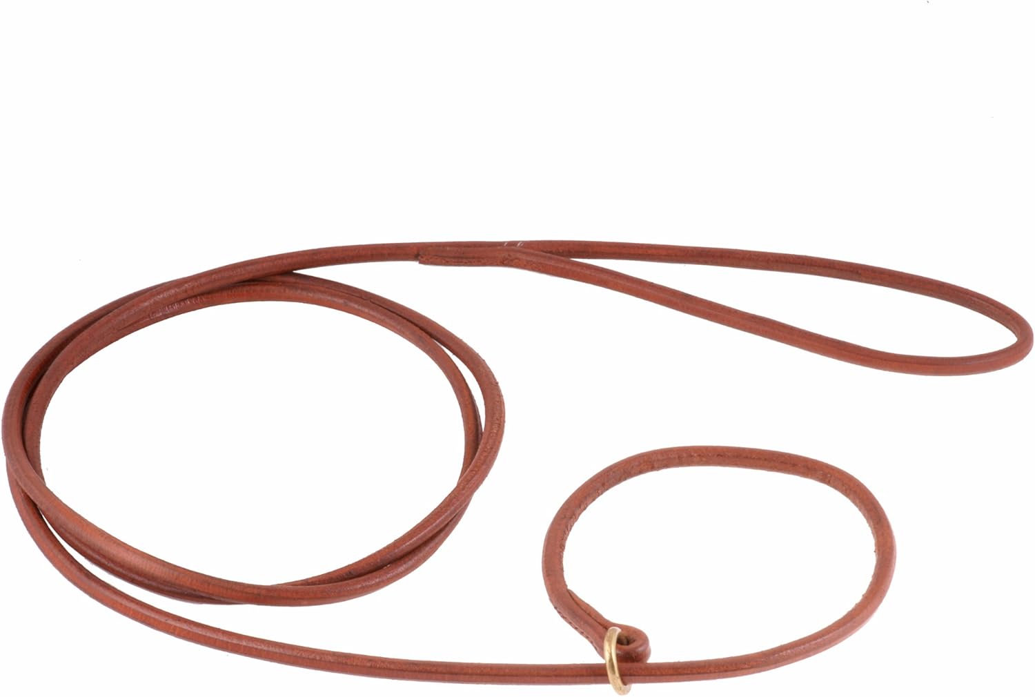 Alvalley Slip Dog Leash,Handmade Round Leather Dog Leash,Easy to Handle,Perfect for Small, Medium, Large and Extra Large Dogs, 6ft Long, 5mm Thickness)