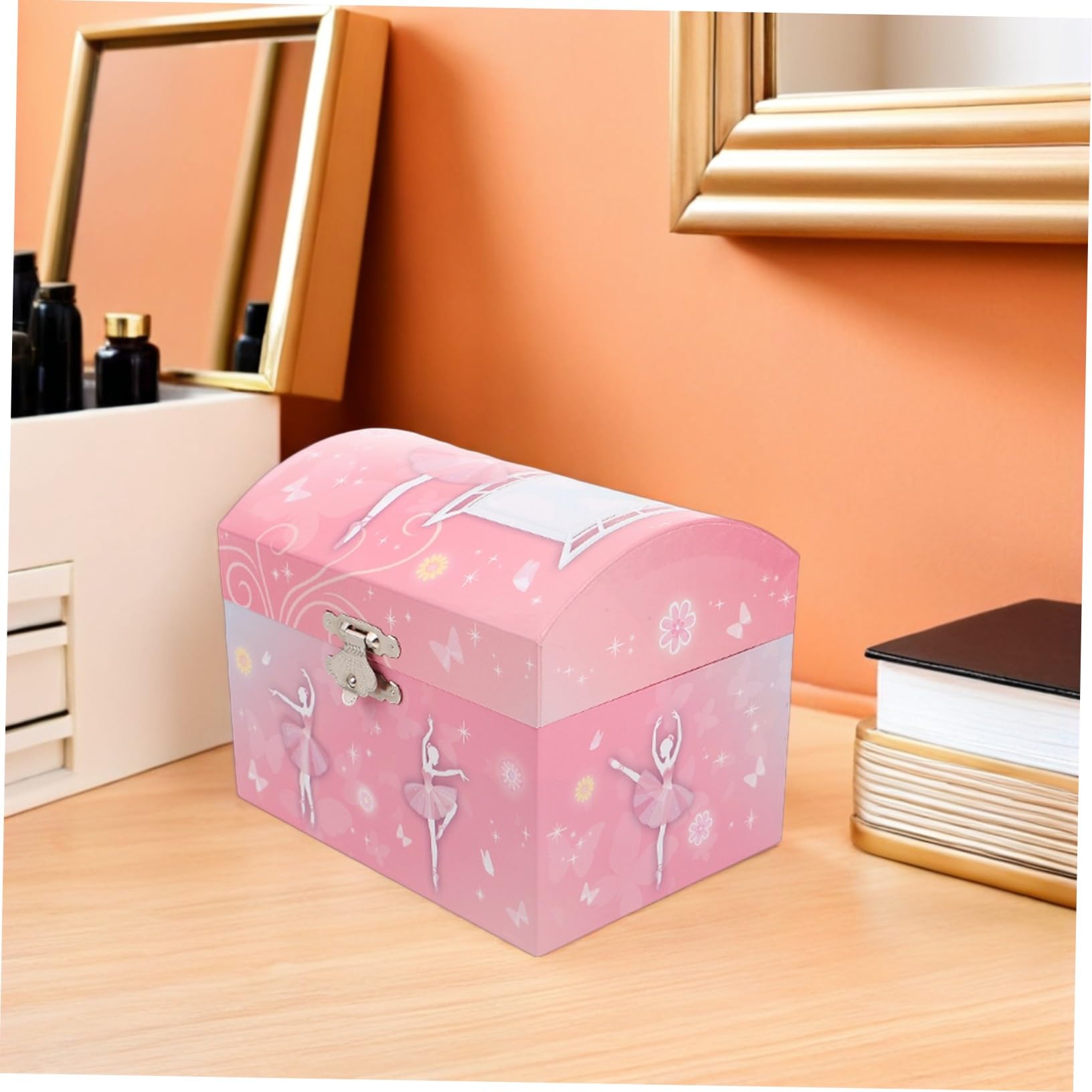 MAGICLULU Caja de Música de Ballet Joyera para Niñas Organizador de Joyas Musical con Bailarina Espejo Obsequio de Cumpleaños Infantil