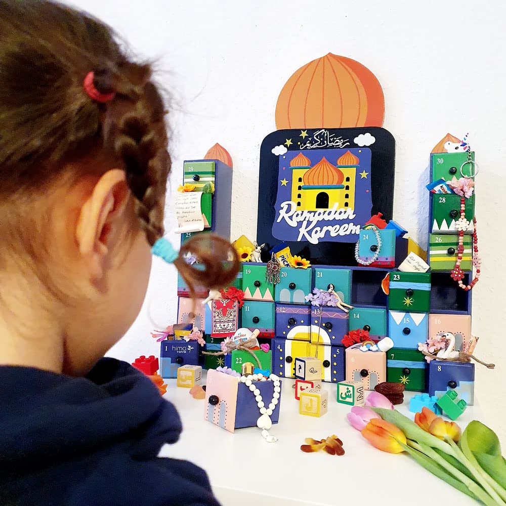 Ramadankalender für Kinder aus Holz - Adventskalender Ramadan, Himatoys, Holzspiel, Holzspielzeug, Riesen-Ramadankalender, Ramazan Takvimi, Eid Mubarak