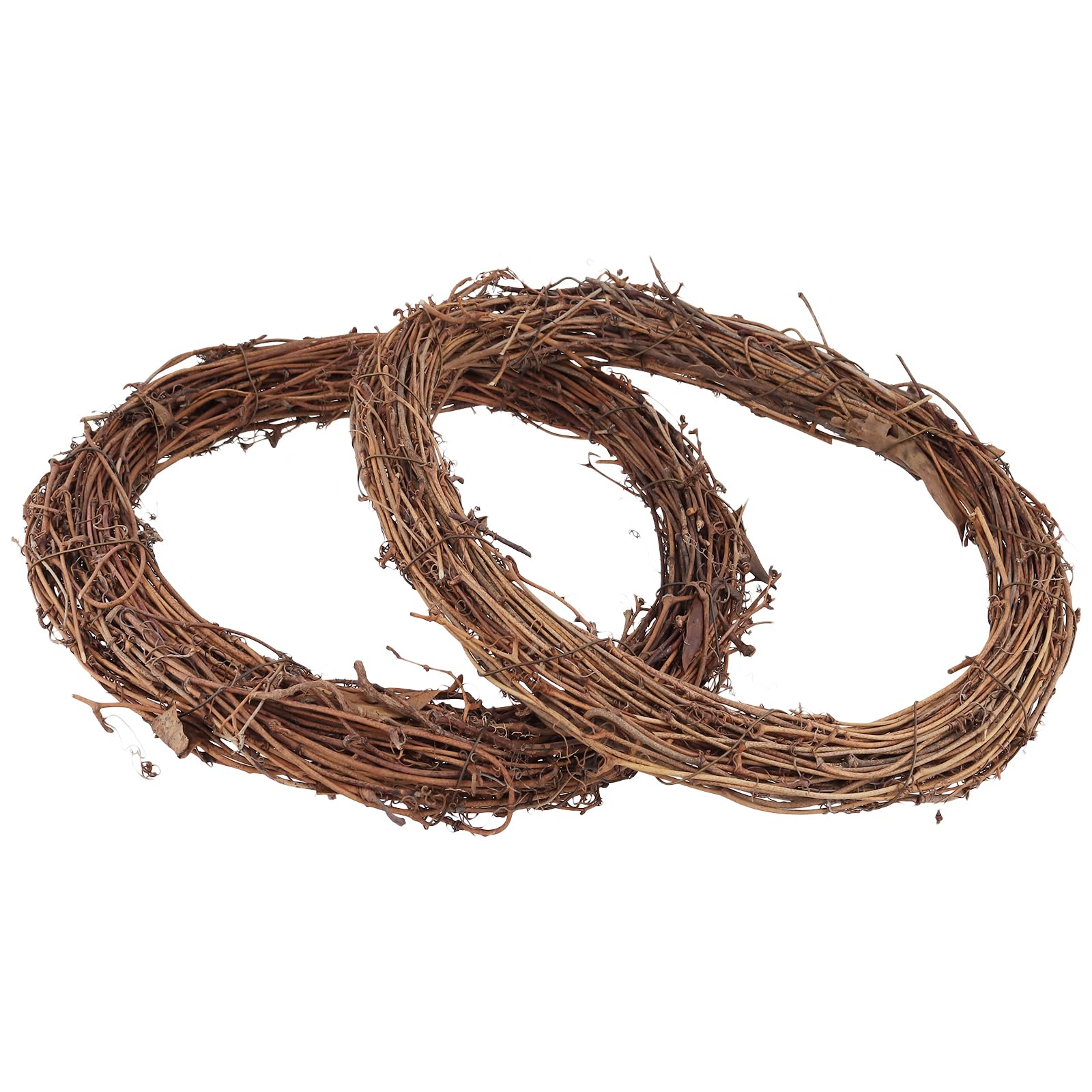 Lot de 6 couronnes de vigne naturelle en rotin - 30,5 cm - À suspendre au mur - Décoration de fête de mariage - Marron