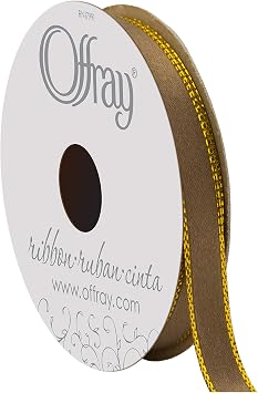 Offray 3/8" Wide Double Face Satin Ribbon, 5 Yards, Brown