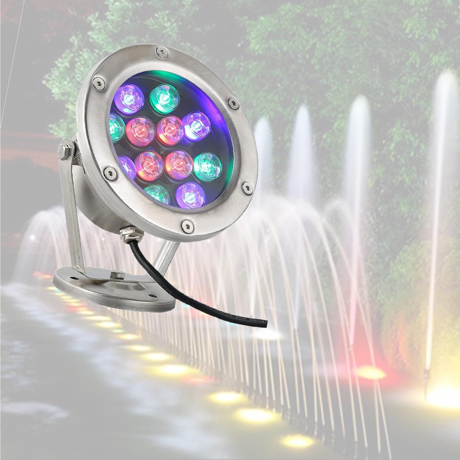 Lumière LED Submersible - Spot Encastrable Exterieur, Projecteur de piscine hors sol étanche IP68 12 V, projecteur de piscine sous-marine à LED en acier inoxydable, pour fête de piscine ( Color : Red