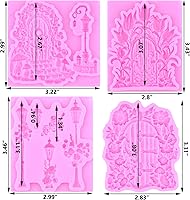 Vista 3 de ZiXiang Molde de silicona para puerta de jardín de hadas encantadas, moldes de fondant, para puerta de flores, molde de chocolate para decoración