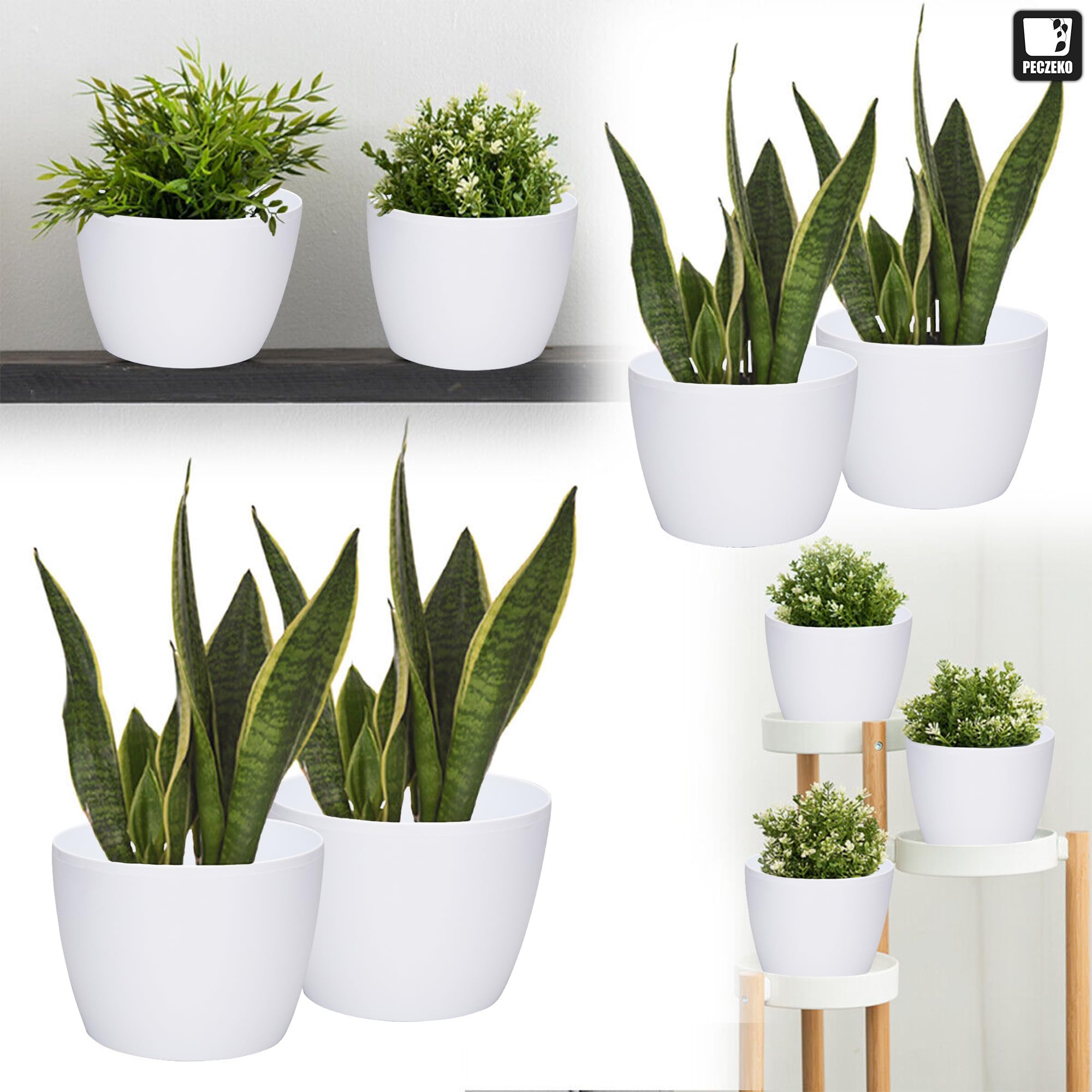 PECZEKO Shiny Flower Pots, Decorative Plant Pots for Flowers & Herbs - Image 2