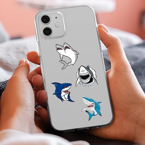 Miniatura 8 de 50 calcomanías de tiburón para niños, tiburón oceánico, impermeables, calcomanías de vinilo y calcomanías para bicicleta, botella de agua, laptop,