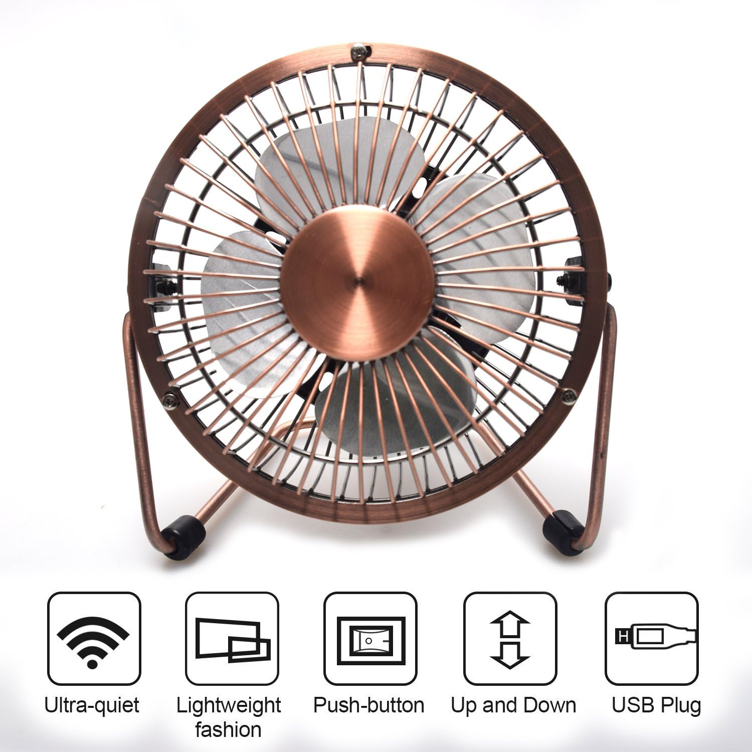 TopBine 9 Inch Table Office Personal Mini Small USB Powered Desk fan - 360°Free Rotation Fresh Cooling Air Circulator Ultra quiet Fan design (9 inch)