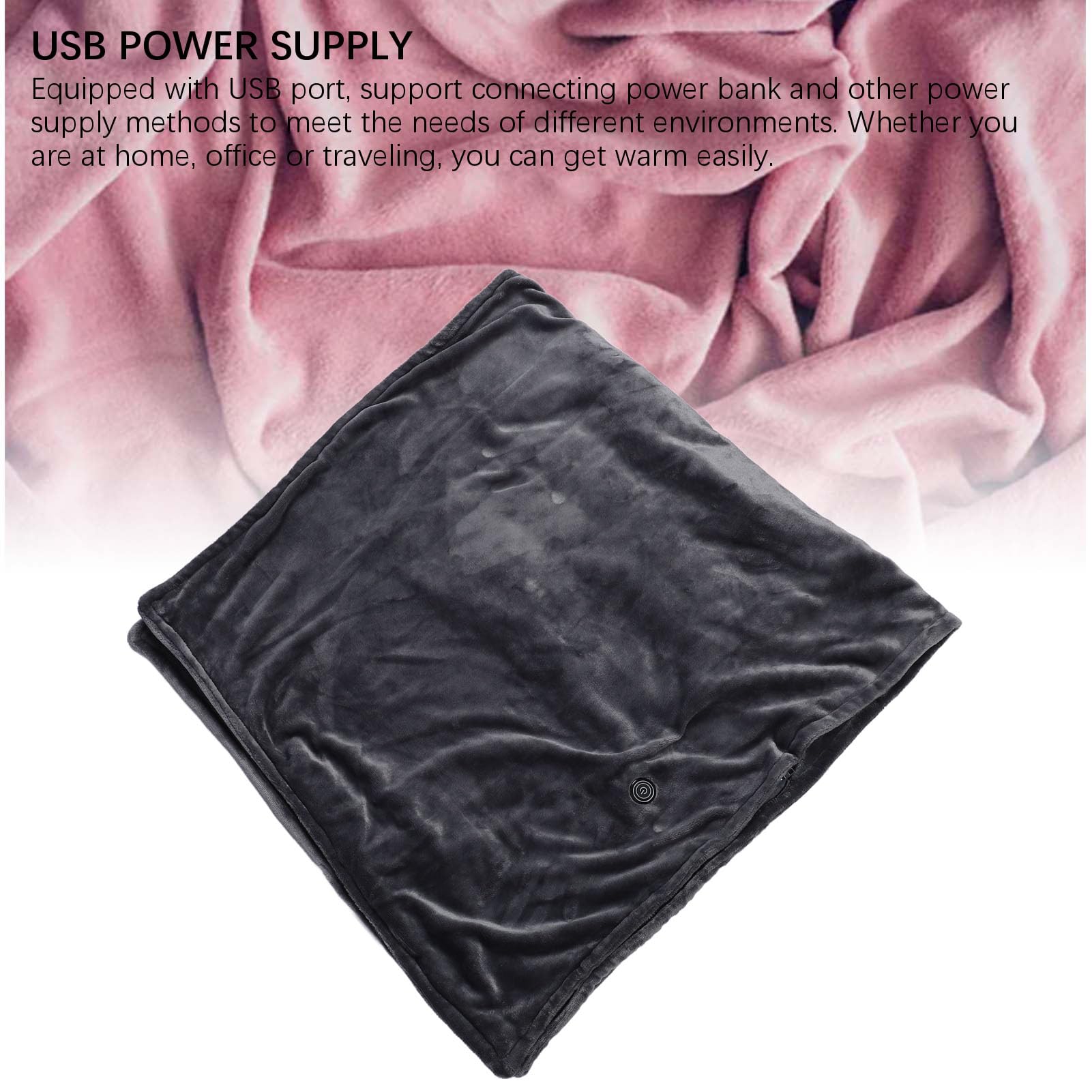 Coperta Riscaldata Elettrica Indossabile Coperta in Pile di Corallo USB a 3 velocità di Temperatura per L'inverno, Viaggi in Ufficio a Casa