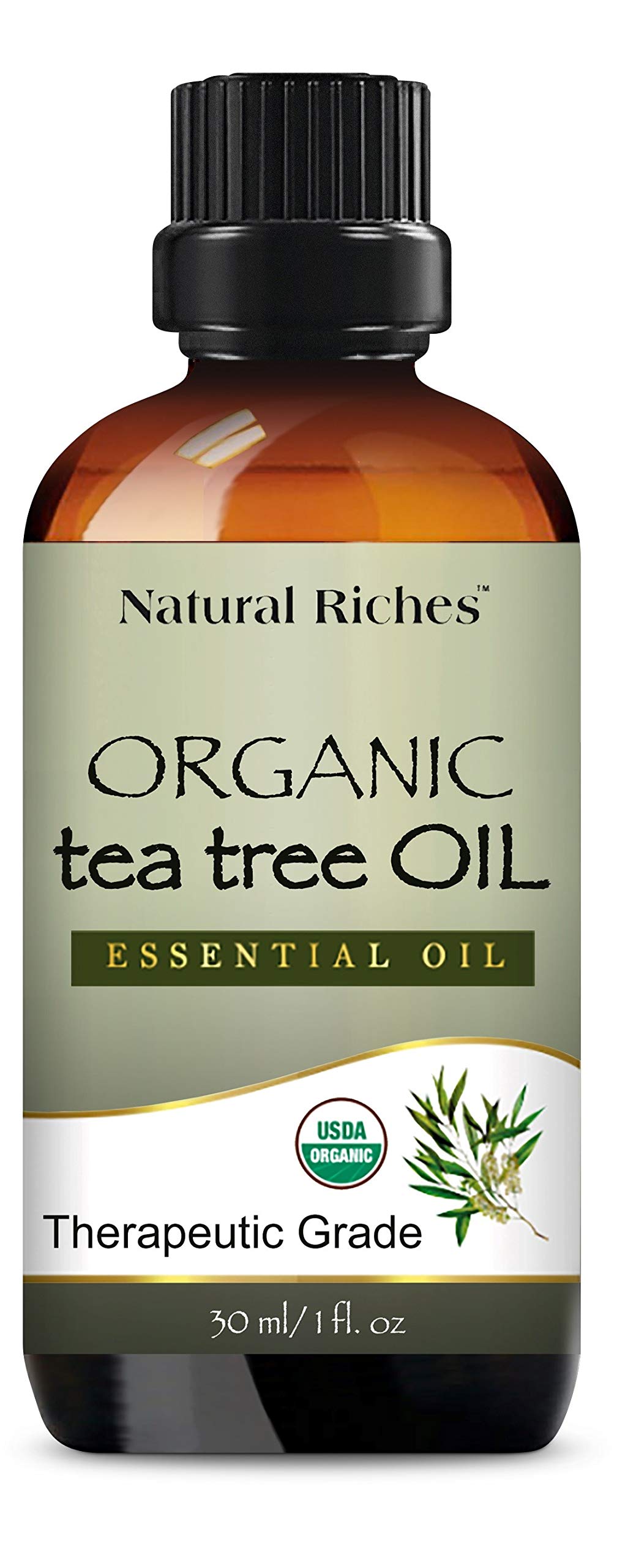 Natural Riches Organic Tea Tree Oil - Melaleuca Alternifolia Oils Therapeutic Grade Natural Pure Tea Tree Essential Oil for Acne, Hair, Skin and Scalp from Natural Riches - 30ml
