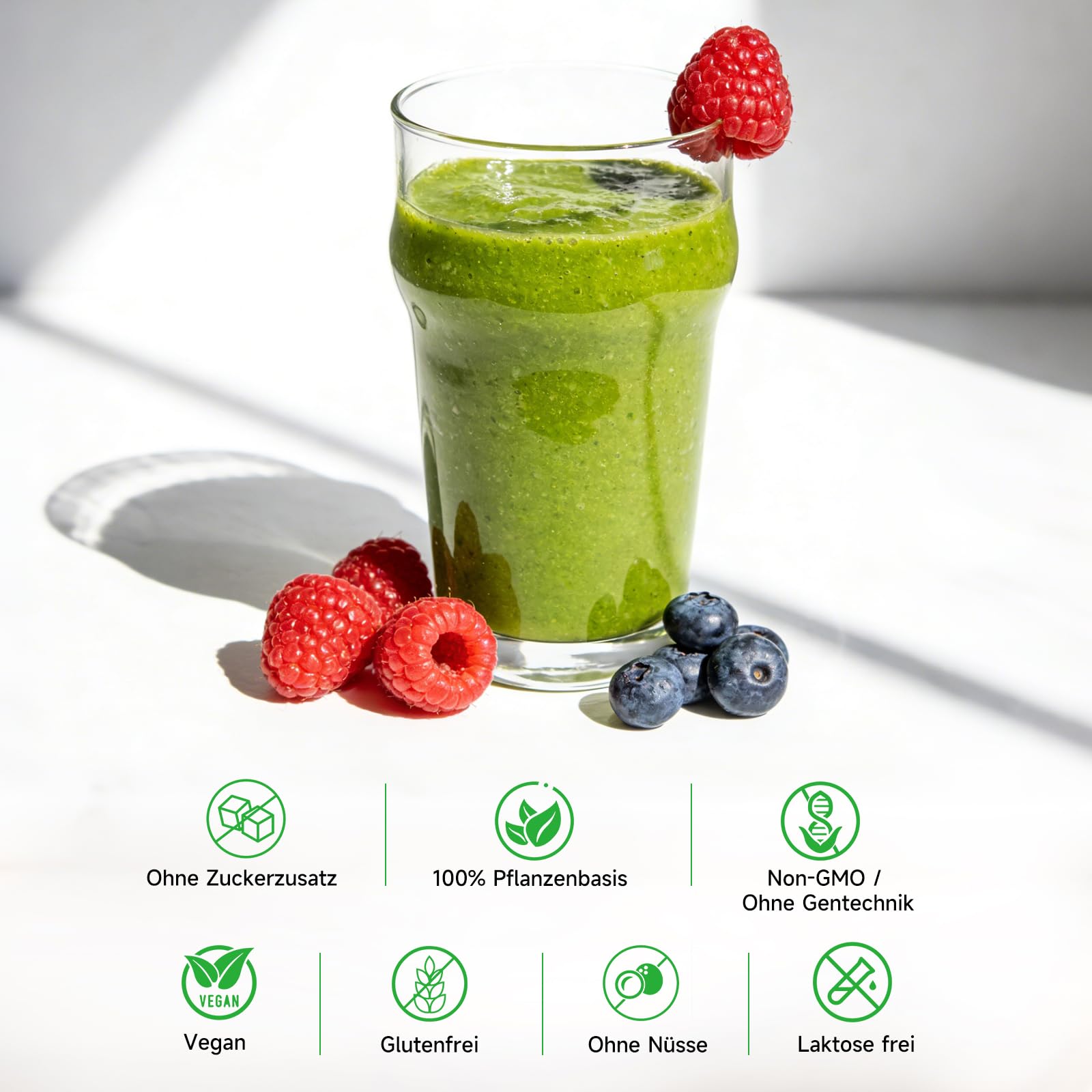 Grüne Entgiftungspulver 210g, Superfood Pulver zum Abnehmen, Helfer Greens Pflanzenpulver mit Matcha, Gerstengras, Spirulina & Heidelbeeren, Vegan