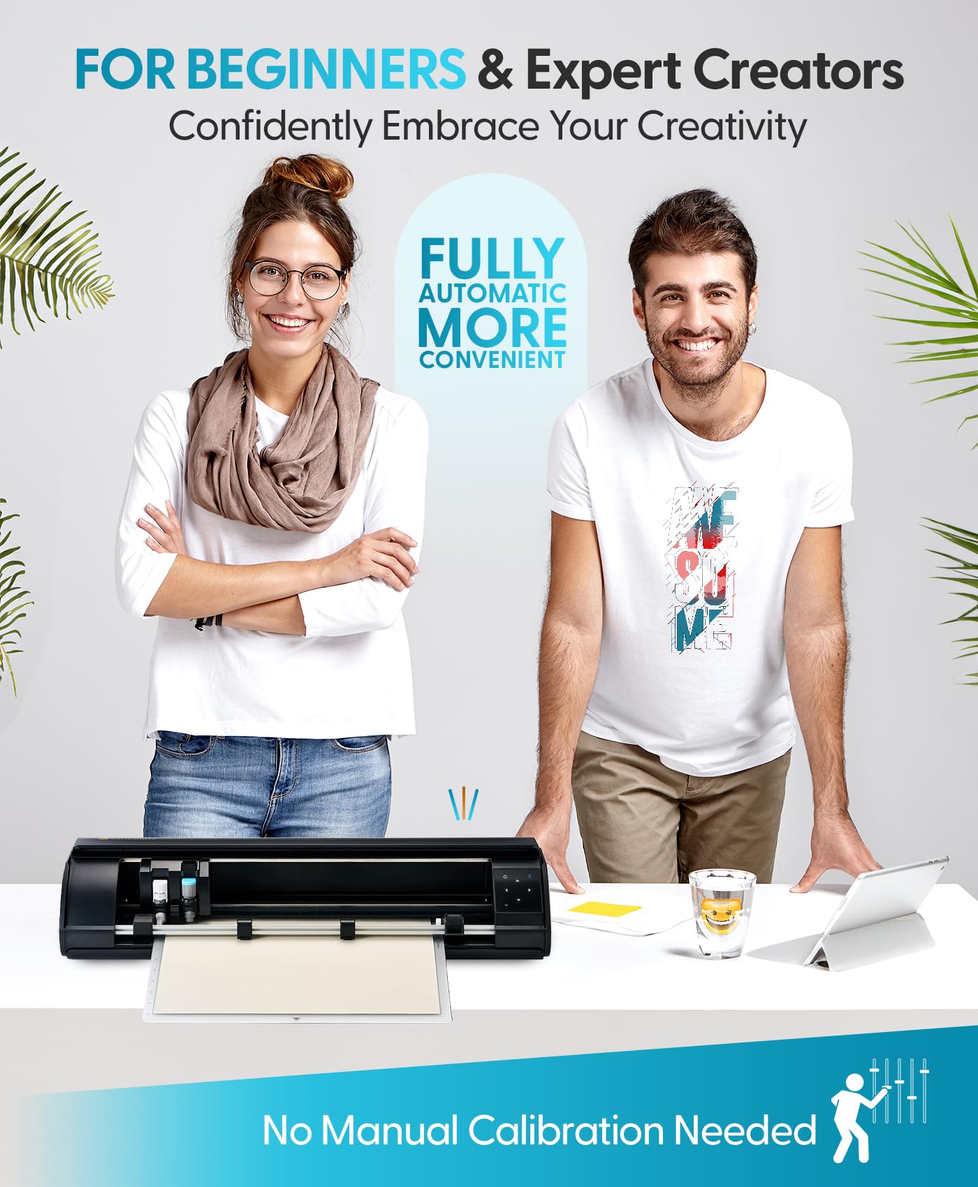 Silhouette Cameo 5 Alpha Plus – 38,1 cm große Bastel- und Vinylschneidemaschine mit automatischer Klinge, schnellem Skizzenmodus & 4-Punkt-Registrierung – inklusive Studio-Software & 100 Designs, 1