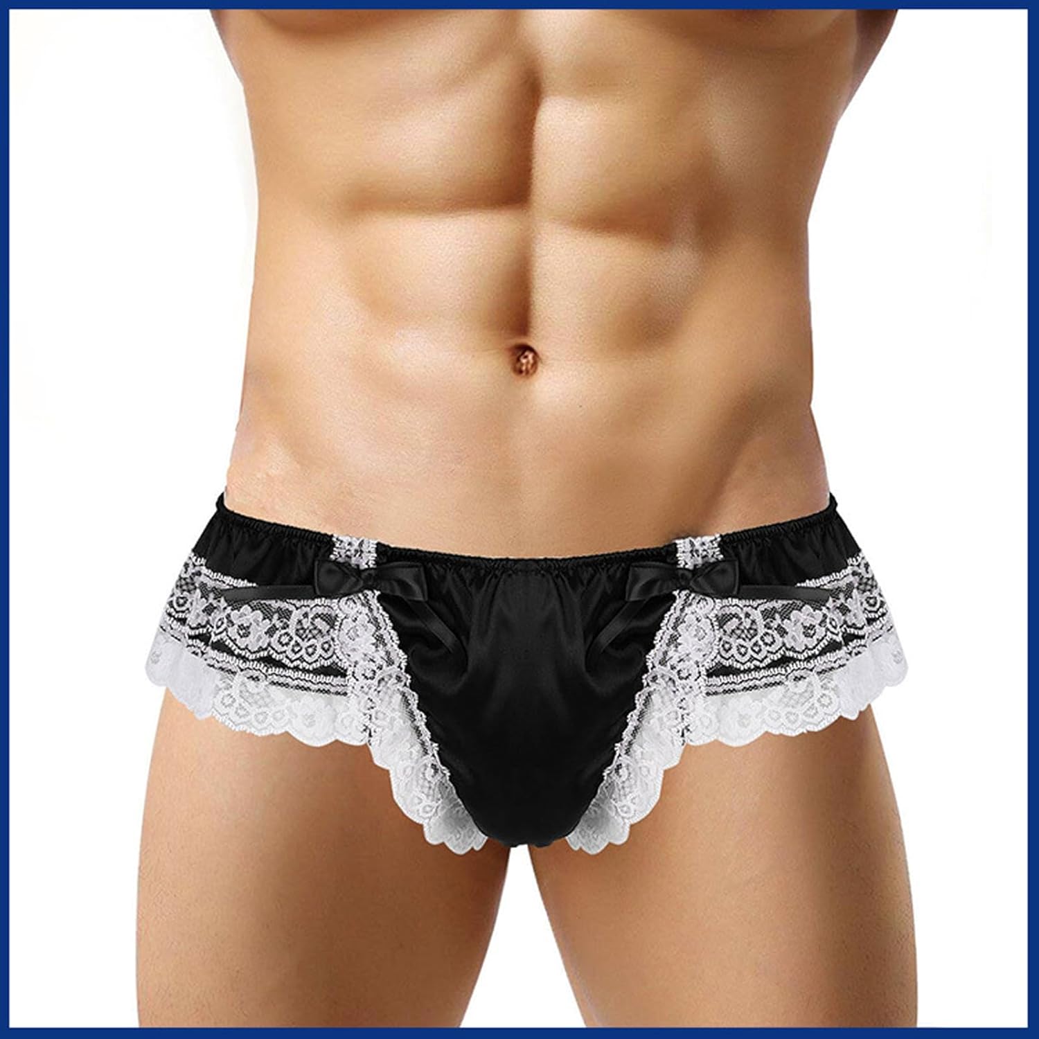 Mens Satin Panties Frilly Lace Sissy Skirts Thongs G-Strings Crossdressers Sexy Underwear Men Lingerie - Image 2