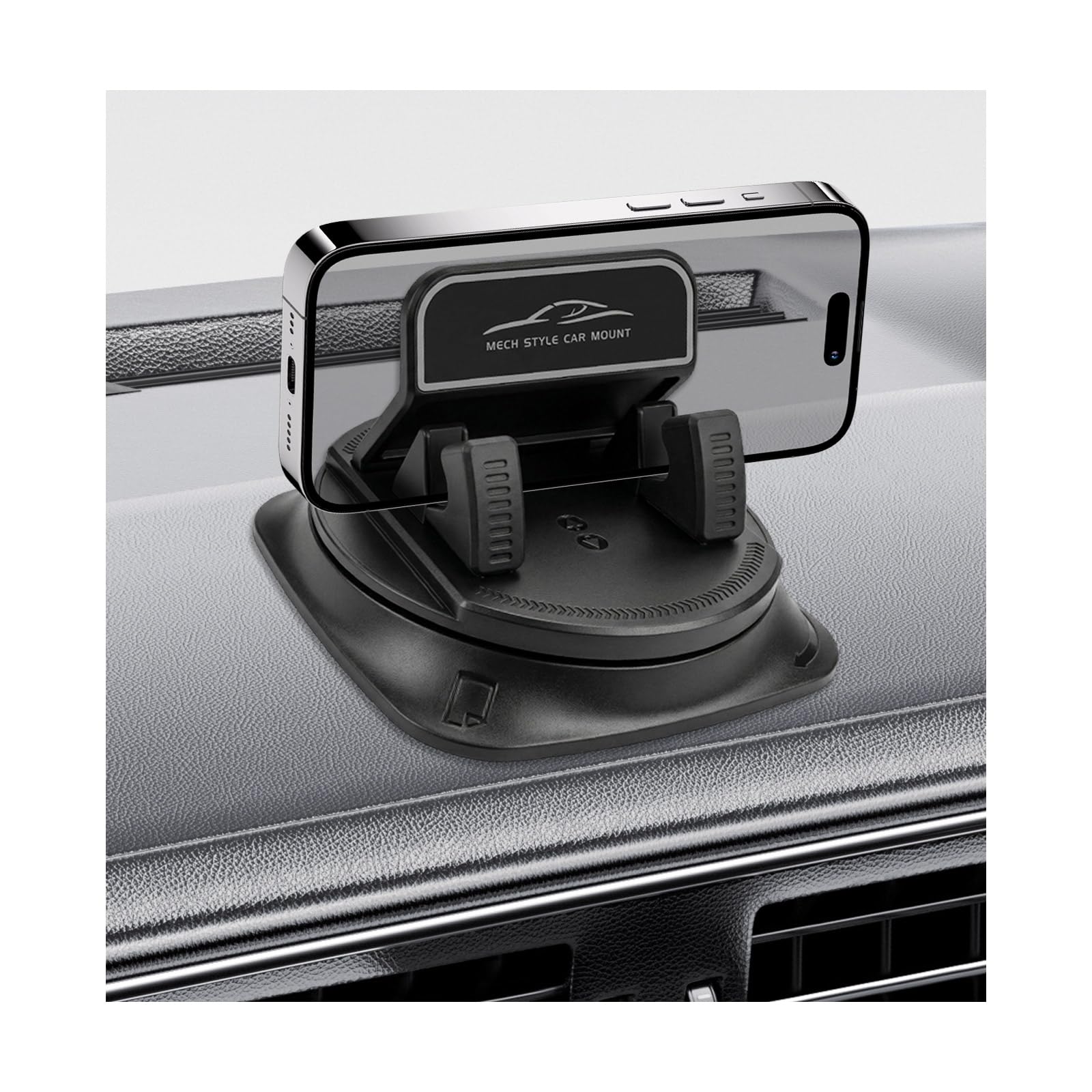 Photo 1 of KAUEGOW 360 Degree Rotation Dashboard Phone Holder for Car, Auto Dash Cell Phone Holder with Anti-Slip Grips, One-Hand Operation Vehicle Navigation Bracket for Most Smartphones
