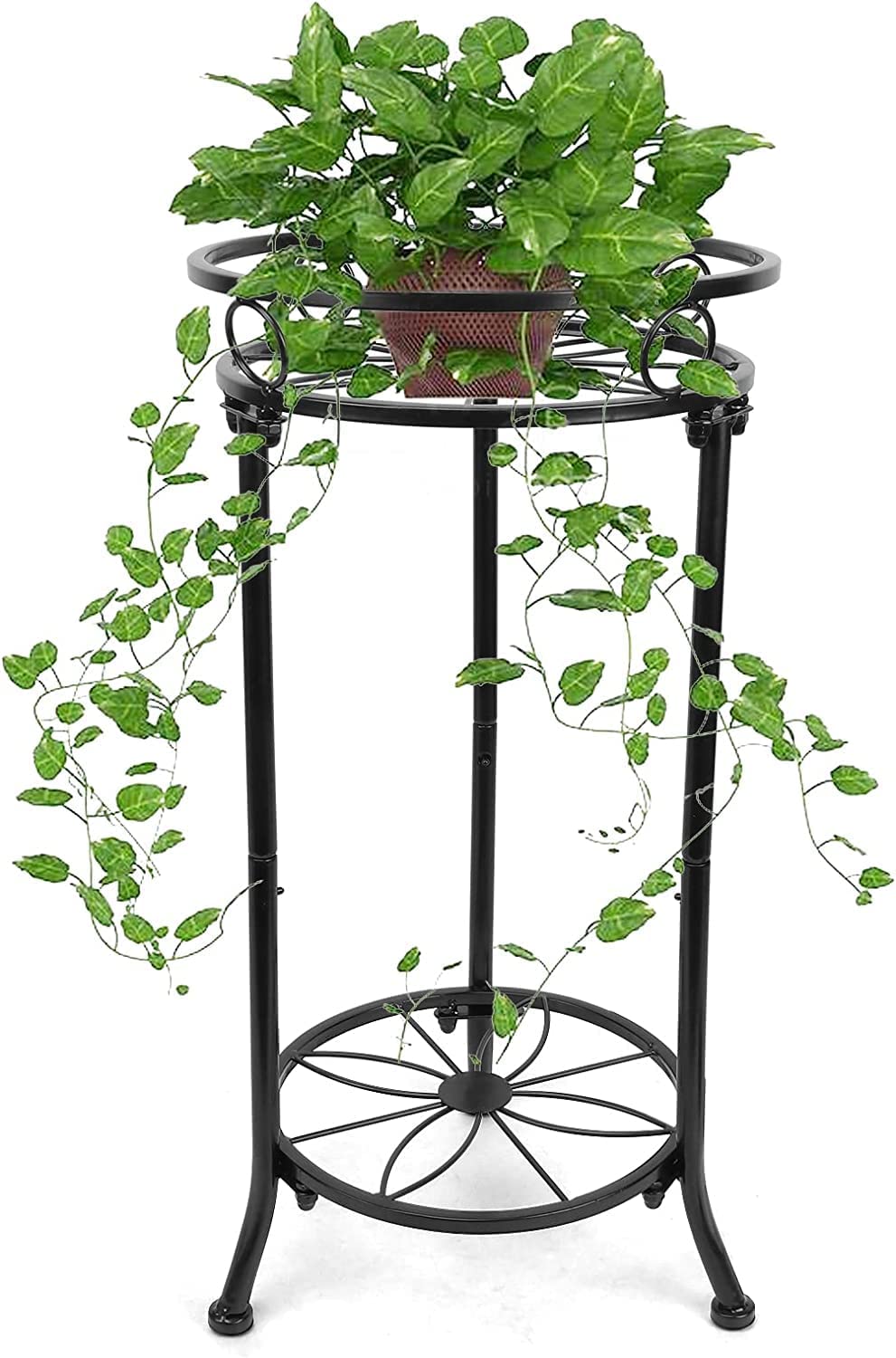 A M Export Plant Stand Indoor, Metal Potted 2 Tiers Tall Outdoor Plant