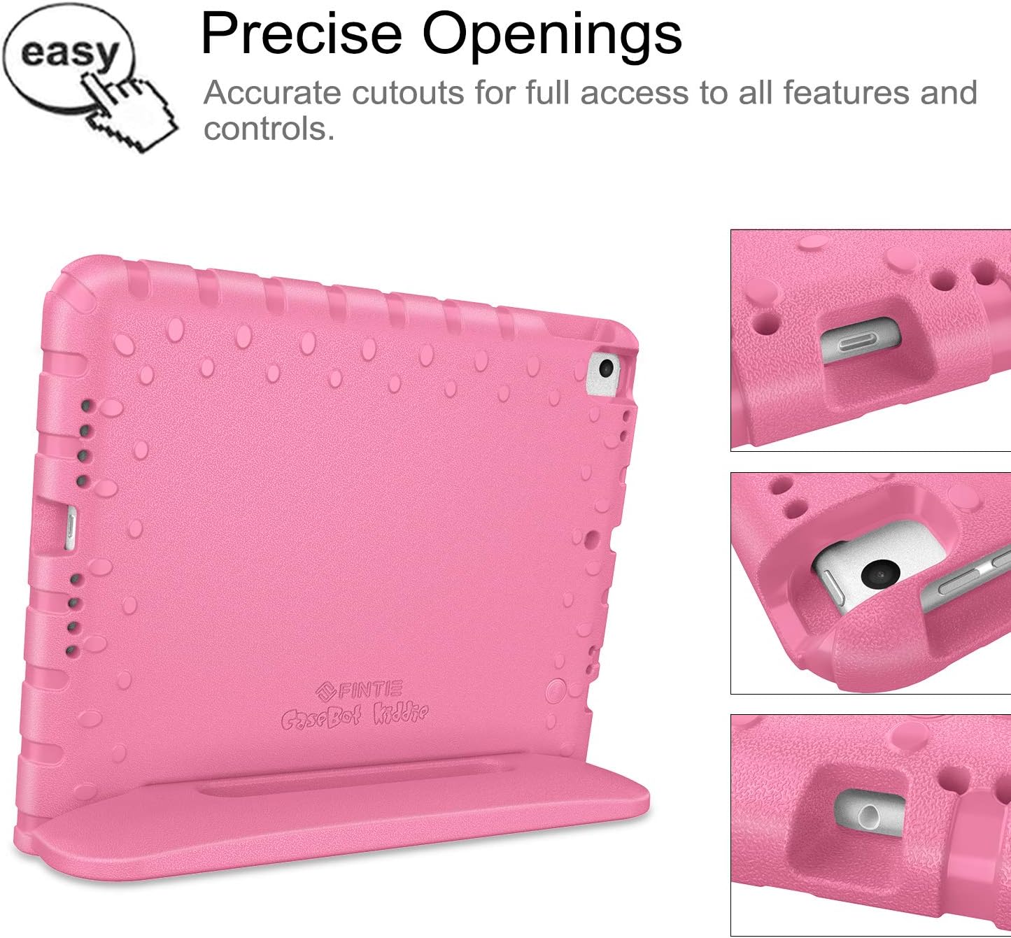 Fintie Kids Case for iPad 9th / 8th / 7th Generation (10.2 inch 2021/2020 / 2019 Model)- Shockproof Light Weight Handle Stand Case, Also Fit iPad Air 3 10.5" 2019 & iPad Pro 10.5" 2017 (Pink)