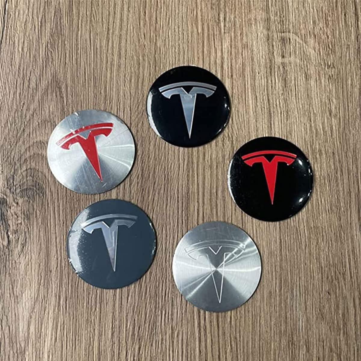 4 Stuks Auto Wielnaafafdekkingen Wieldoppen Voor Tesla Model 3 2021-2023, Stofdichte Velgen Badge Cover Originele 18 Inch Auto Decoratie Accessoires,C