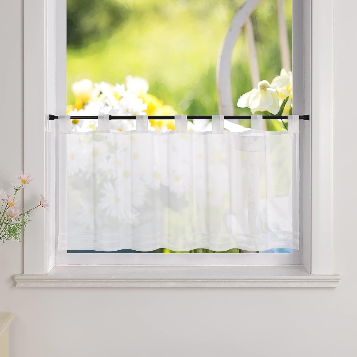 Tendina A Pacchetto Yujiao Mao - Voile Trasparente, Ricami Eleganti, 120x155 Cm - Per Soggiorno E Balcone